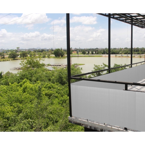 Tuinscherm tuinafscheiding kunststof PVC wit 150x500cm