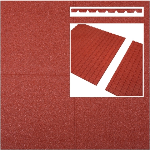 Rubberen tegels rood 1000x1000x45mm prijs per m2