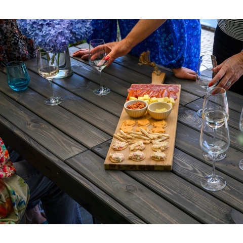 Tuinset tuinmeubelen antraciet grenen 180cm