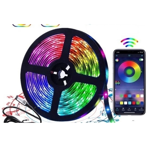 Rgb Led Strip 5m – Slimme Lichtstrip Met App & Afstandsbediening – Dimbaar & Zelfklevend – Usb Verlichting Voor Woondecoratie | Welhof; Dé Outlet Store Van De Benelux