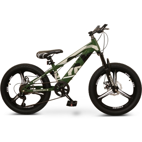 Cyclux 20 Inch Kinder Mountainbike – 7-speed Shimano – Schijfremmen – Army Green | Welhof; Dé Outlet Store Van De Benelux