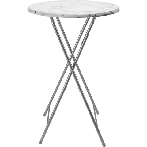 Statafel Wit Marmerlook ø60cm Inklapbaar