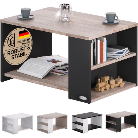 Salontafel Santa Cruz Hout/Grijs 90x60x50cm