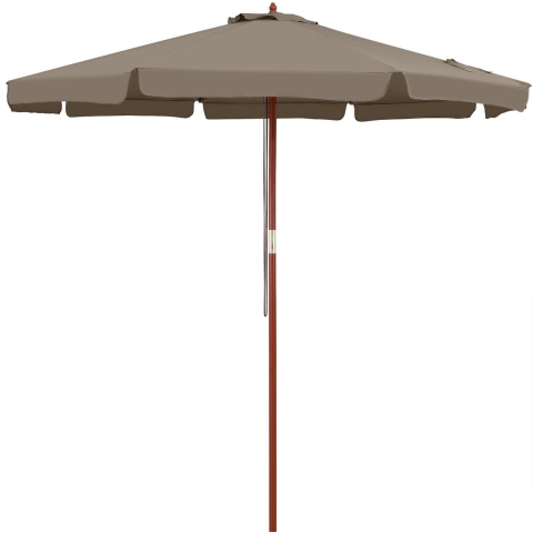 Parasol Taupe Hout Ø330cm UV-bescherming 80+