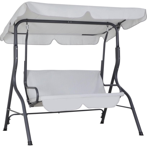 Hollywood Tuinschommel Lichtgrijs met Zonnedak