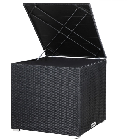 Polyrotan kussenbox Zwart 318L