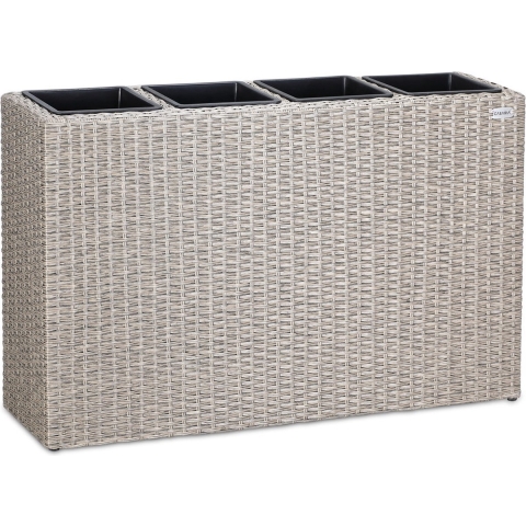 Polyrattan Bloembak Creme 95x27x60cm