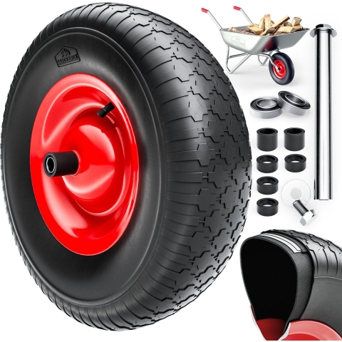 Kruiwagenwiel Zwart Rood Staal 95mm 200kg