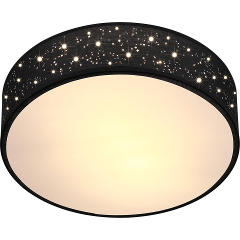 Plafondlamp Zwart Stof ø30cm