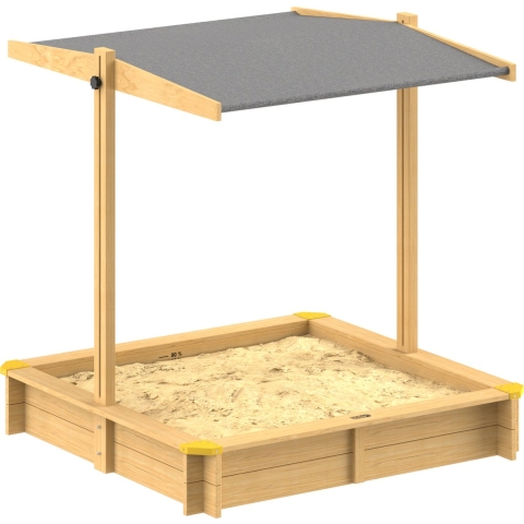 Zandbak Fritzi 140x140x120cm incl zonnedak