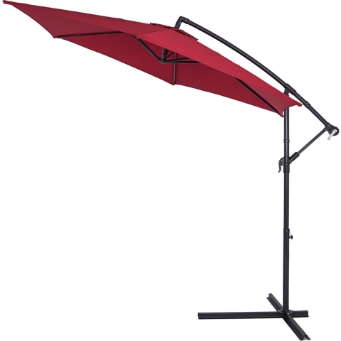 Zweefparasol Rood Alu Ø300cm UV-bescherming 50+