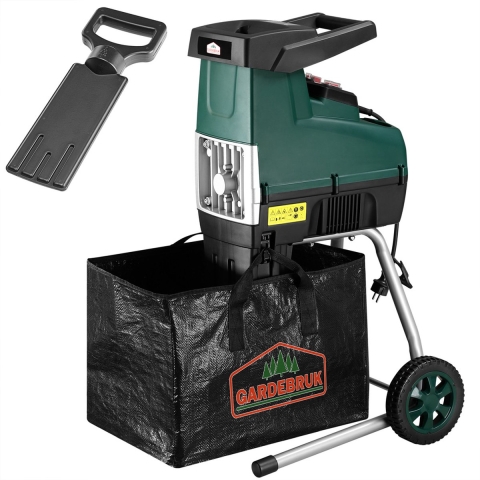 Stille hakselaar 3100W met 2 opvangzakken van elk 60 liter