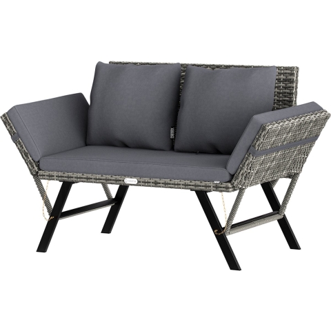 Polyrotan Tuinbank Grijs 176x56x81cm