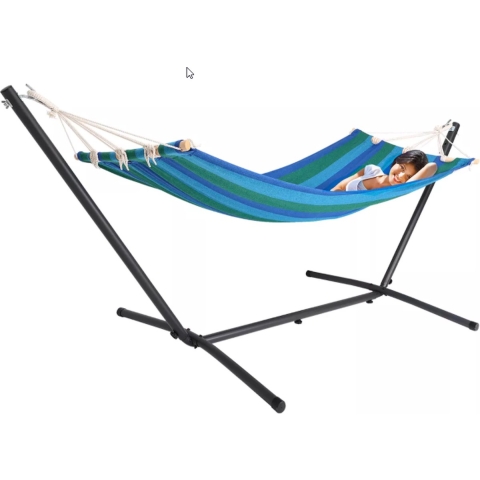 Hangmat Blauw 200x80cm met Metalen Frame