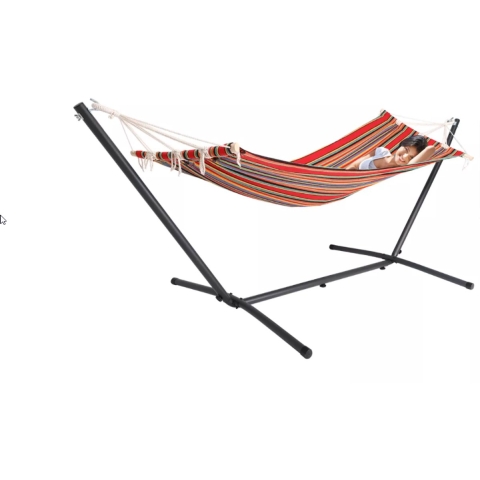 Hangmat Rood 200x80cm met Metalen Frame