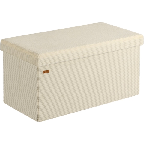 Opbergbank Beige Koord 76x38x38cm MDF opvouwbaar