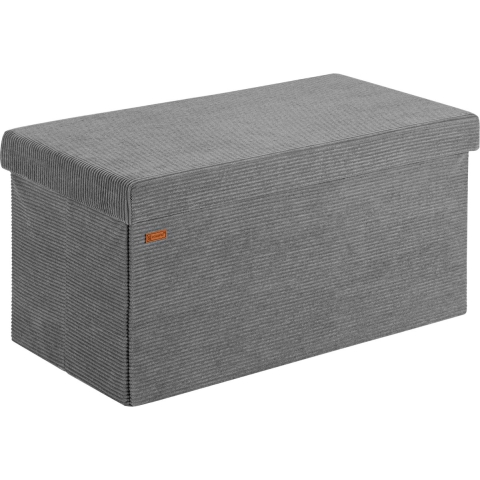 Opbergbank Antraciet Koord 76x38x38cm MDF opvouwbaar