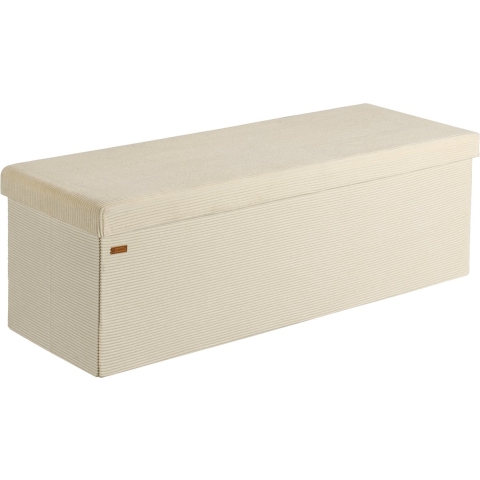 Opbergbank Beige Koord 114x38x38cm MDF opvouwbaar