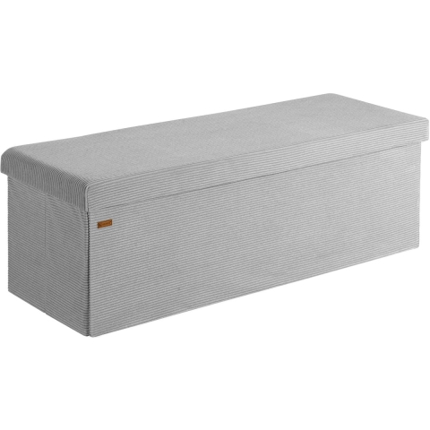 Opbergbank Grijs Koord 114x38x38cm MDF opvouwbaar
