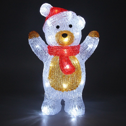 Kerstversiering Kerstfiguren LED Acryl Teddy Staand