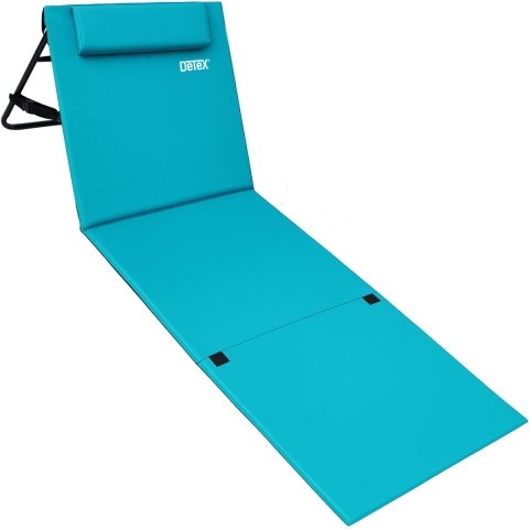 Strandmat turquoise 158x56x46cm gewatteerd