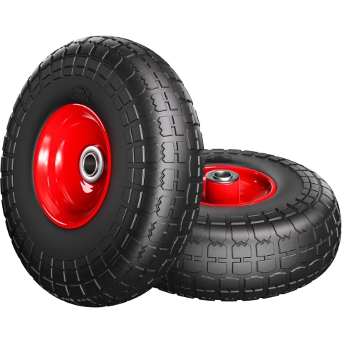 Steekwagenwiel set van 2 Zwart massief rubber