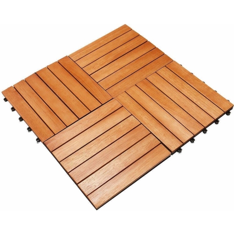 Houten Tegel Eucalyptus Hout Set van 11 30x30cm