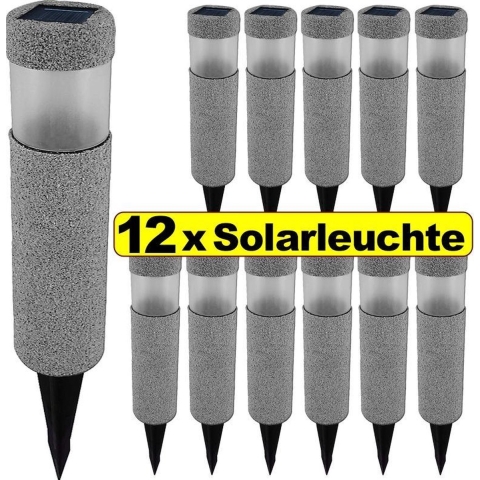 LED Solarverlichting 12 stuks Beige-Grijs Steenlook