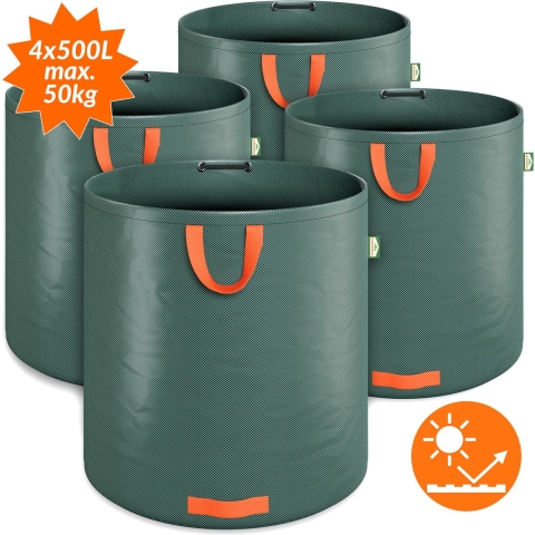 Tuinafvalzakken set van 4 elk 500 liter