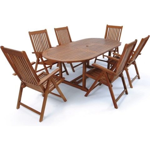 Tuinset Vanamo 7-delig Eucalyptushout FSC®-gecertificeerd