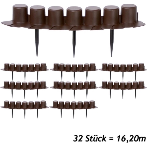 Gazonrand 4 stuks Bruin 16,20m