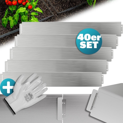 Bedrand set van 40 zilver metaal 40mx14cm