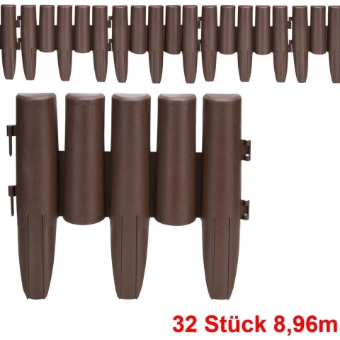 Gazonrand 4 stuks Bruin 8,96m