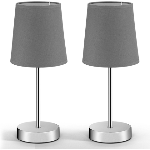 Tafellamp Lumière Set van 2 Grijs RVS 32x13x13cm