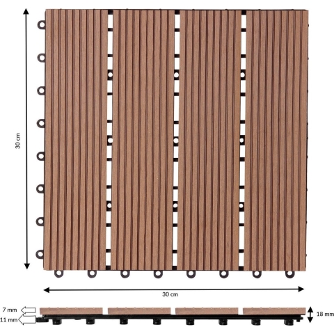 Tegels 55 stuks Klassiek Terracotta WPC 30x30cm