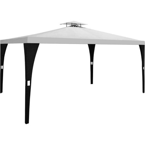 Polyrattan Paviljoen Zwart/Crème 3x4m