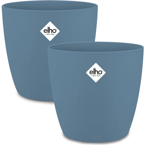 Bloempot Brussel set van 2 blauw 16x15cm 22L