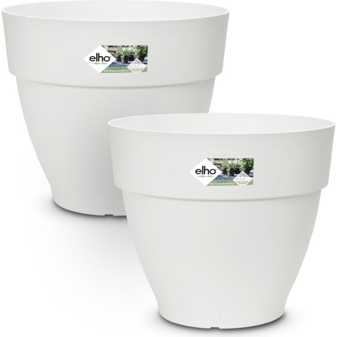 Bloempot set van 2 wit 20x17cm 32L