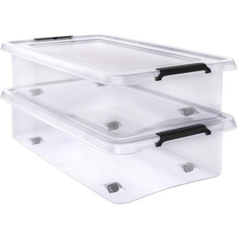 Opbergbox met Deksel Transparant 60x40x17cm 24L