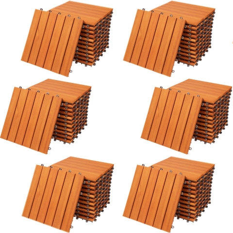 Tegels 66 stuks Eucalyptushout 30x30cm