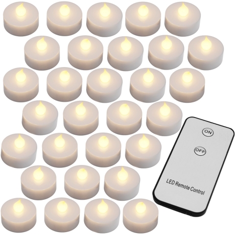 LED Theelichtjes 30 Stuks Warm wit met Afstandsbediening