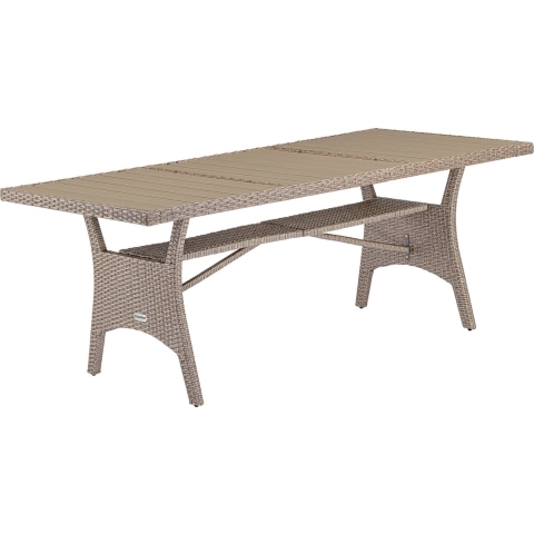 Polyrotan Tuintafel Takeo Crème 190x90x75cm WPC