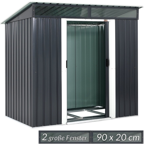 Tuinschuur Zwart Metaal 200x125x180cm