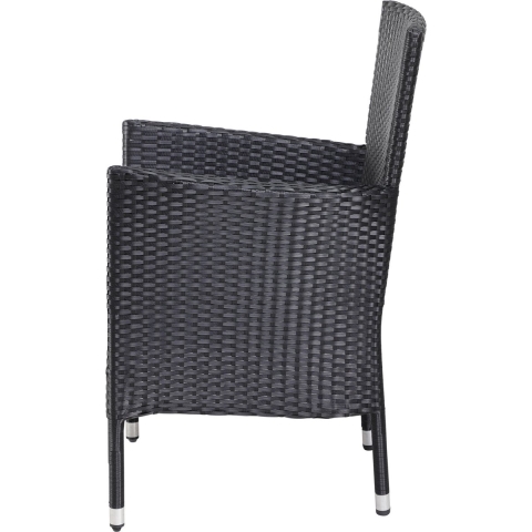 Polyrotan Tuinstoelen 4 Stuks Zwart/Crème stapelbaar