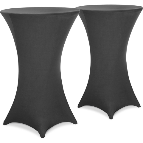 Statafelhoezen Set van 2 Antraciet Ø70cm