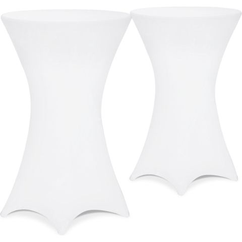 Statafelhoezen Set van 2 Wit Ø80cm