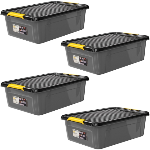 Opbergbox Set van 4 Grijs/Antraciet 58x39x16cm stapelbaar