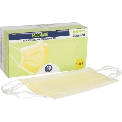 Chirurgische Mondmaskers Geel Type 2R 50 Stuks