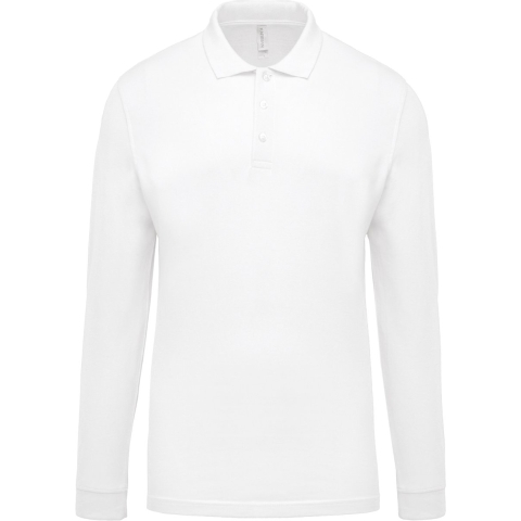 Poloshirt met lange mouwen Kariban blanc