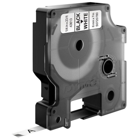 Dymo D1 Naamlabels Zwart-Wit (6 mm x 7 m)